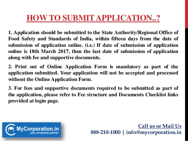 Documents required for fssai state licence